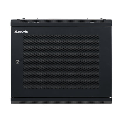 Aeons SP Series 9U Wall-Mount Rack Cabinet, Switch-Depth, Vented Door