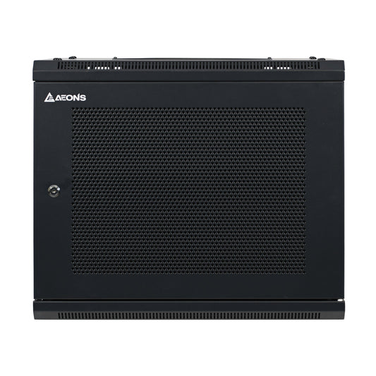 Aeons SP Series 9U Wall-Mount Rack Cabinet, Switch-Depth, Vented Door