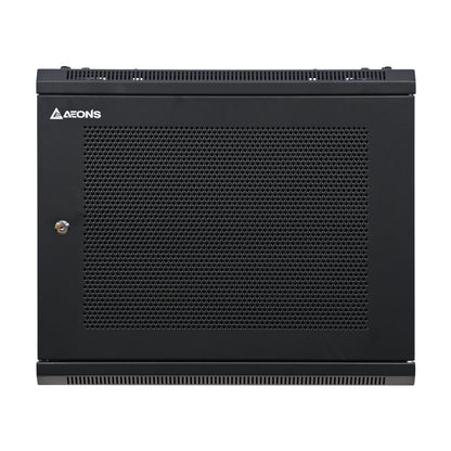 Aeons SP Series 9U Wall-Mount Rack Cabinet, Mid-Depth, Vented Door