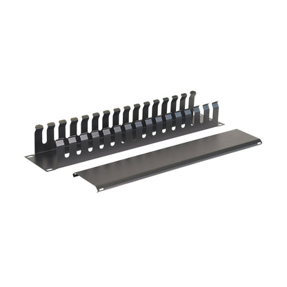 Aeons 2U Rack Mount Cable Management Horizontal Raceway with Cover, Metal Slim Design, 2 Pack