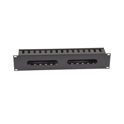 Aeons 2U Rack Mount Cable Management Horizontal Raceway with Cover, Metal Slim Design, 2 Pack