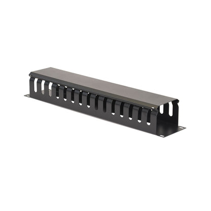 Aeons 2U Rack Mount Cable Management Horizontal Raceway with Cover, Metal Slim Design, 2 Pack