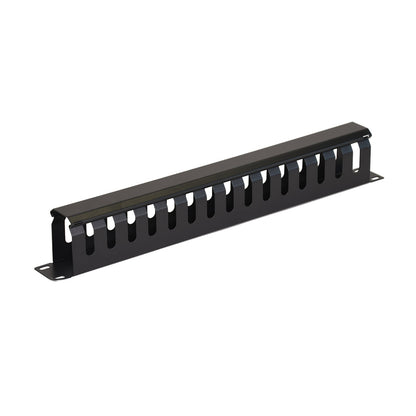Aeons 1U Rack Mount Cable Management Horizontal Raceway with Cover, Metal Slim Design, 4 Pack
