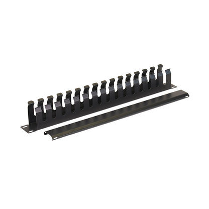 Aeons 1U Rack Mount Cable Management Horizontal Raceway with Cover, Metal Slim Design, 4 Pack