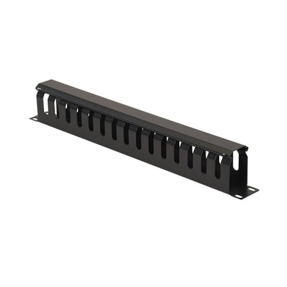 Aeons 1U Rack Mount Cable Management Horizontal Raceway with Cover, Metal Slim Design, 4 Pack