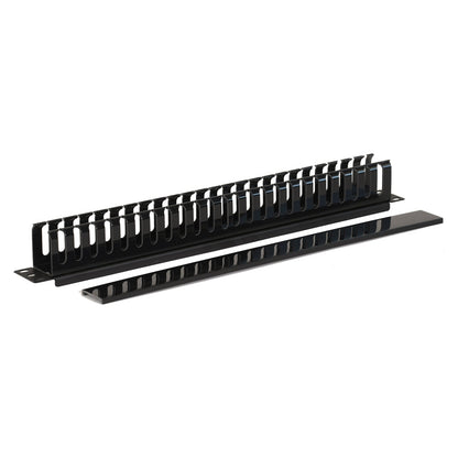Aeons 1U Rack Mount Cable Management Horizontal Raceway with Cover, Plastic Slim Design, 4 Pack