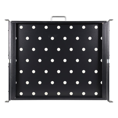 Aeons Premium 1U Rack Mount Vented 4-Post Sliding Shelf, 14-inch Depth, 2-Pack