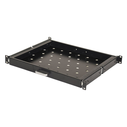 Aeons Premium 1U Rack Mount Vented 4-Post Sliding Shelf, 14-inch Depth, 2-Pack