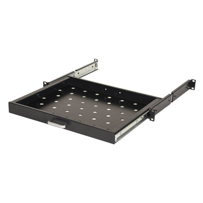Aeons Premium 1U Rack Mount Vented 4-Post Sliding Shelf, 14-inch Depth, 2-Pack