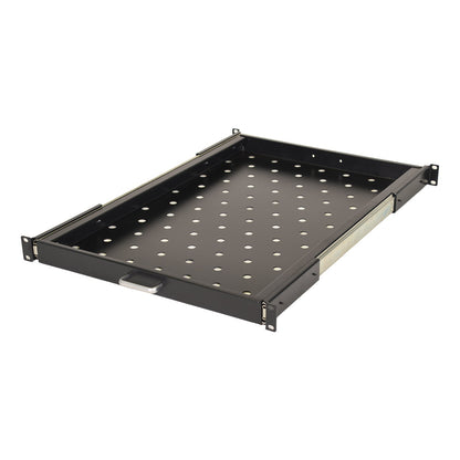 Aeons Premium 1U Rack Mount Vented 4-Post Sliding Shelf, 26-inch Depth