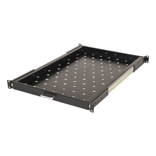 Aeons Premium 1U Rack Mount Vented 4-Post Sliding Shelf, 26-inch Depth