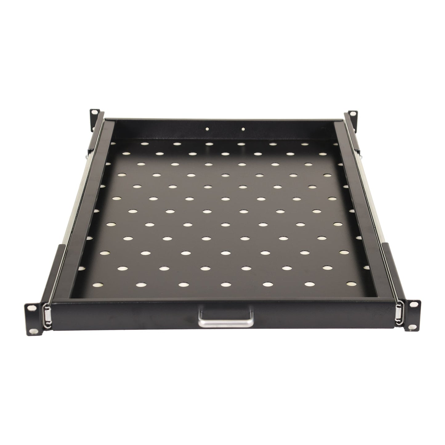 Aeons Premium 1U Rack Mount Vented 4-Post Sliding Shelf, 29-inch Depth