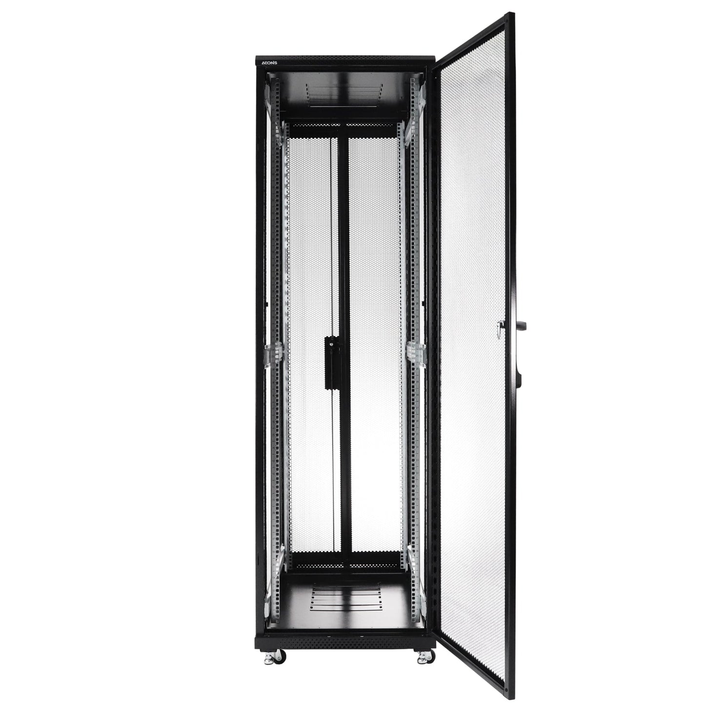 Aeons G-Series 42U Professional Server Rack Enclosure Cabinet Kit, Mid-Depth, Secure Perforated Door, Cable Management