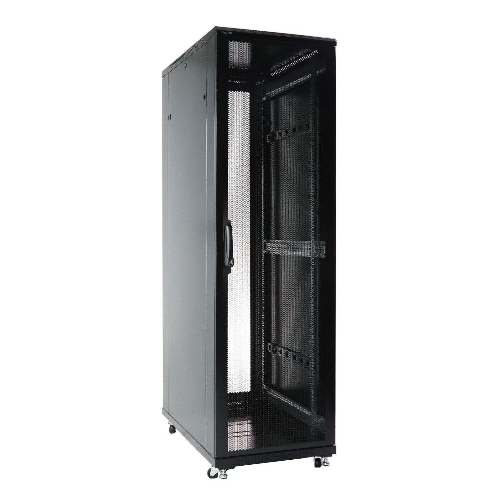 Aeons G-Seires 42U Professional Server Rack Enclosure Cabinet Kit, Mid-Depth, Secure Perforated Door, Cable Management