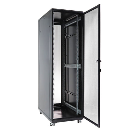 Aeons G-Series 42U Professional Server Rack Enclosure Cabinet Kit, Mid-Depth, Secure Perforated Door, Cable Management