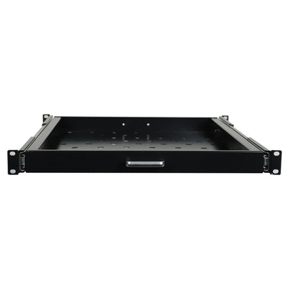 Aeons Premium 1U Rack Mount Vented 4-Post Sliding Shelf, 22-inch Depth