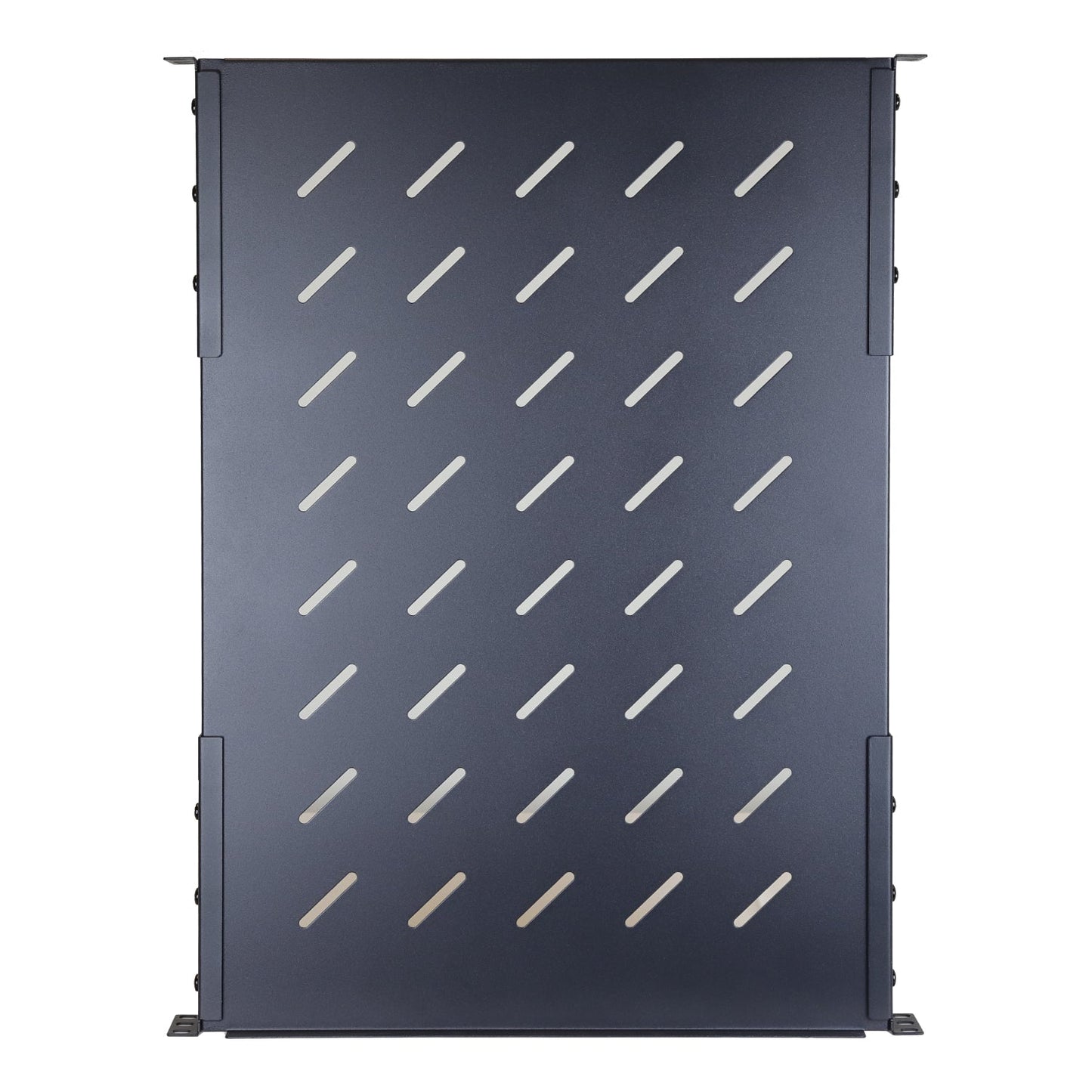 Aeons Universal 1U Rack Mount Vented 4-Post Fixed Shelf, Adjustable Mounting, 26-inch Depth