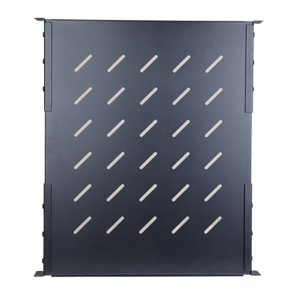 Aeons Universal 1U Rack Mount Vented 4-Post Fixed Shelf, Adjustable Mounting, 22-inch Depth