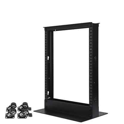 Aeons AR Series 13U 2-Post Aluminum Open Frame Rack, Black