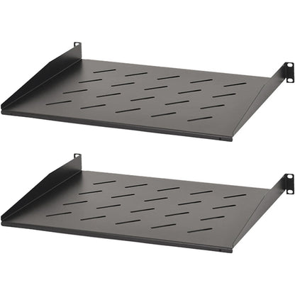 Aeons Universal 1U Rack Mount Vented Cantilever Shelf, 14-inch Depth, 2-Pack
