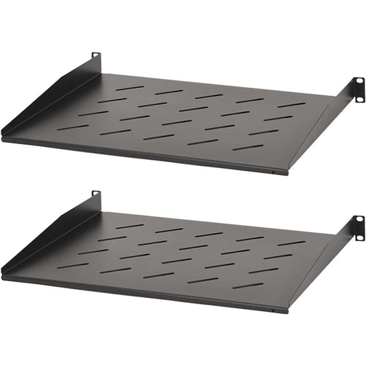Aeons Universal 1U Rack Mount Vented Cantilever Shelf, 14-inch Depth, 2-Pack