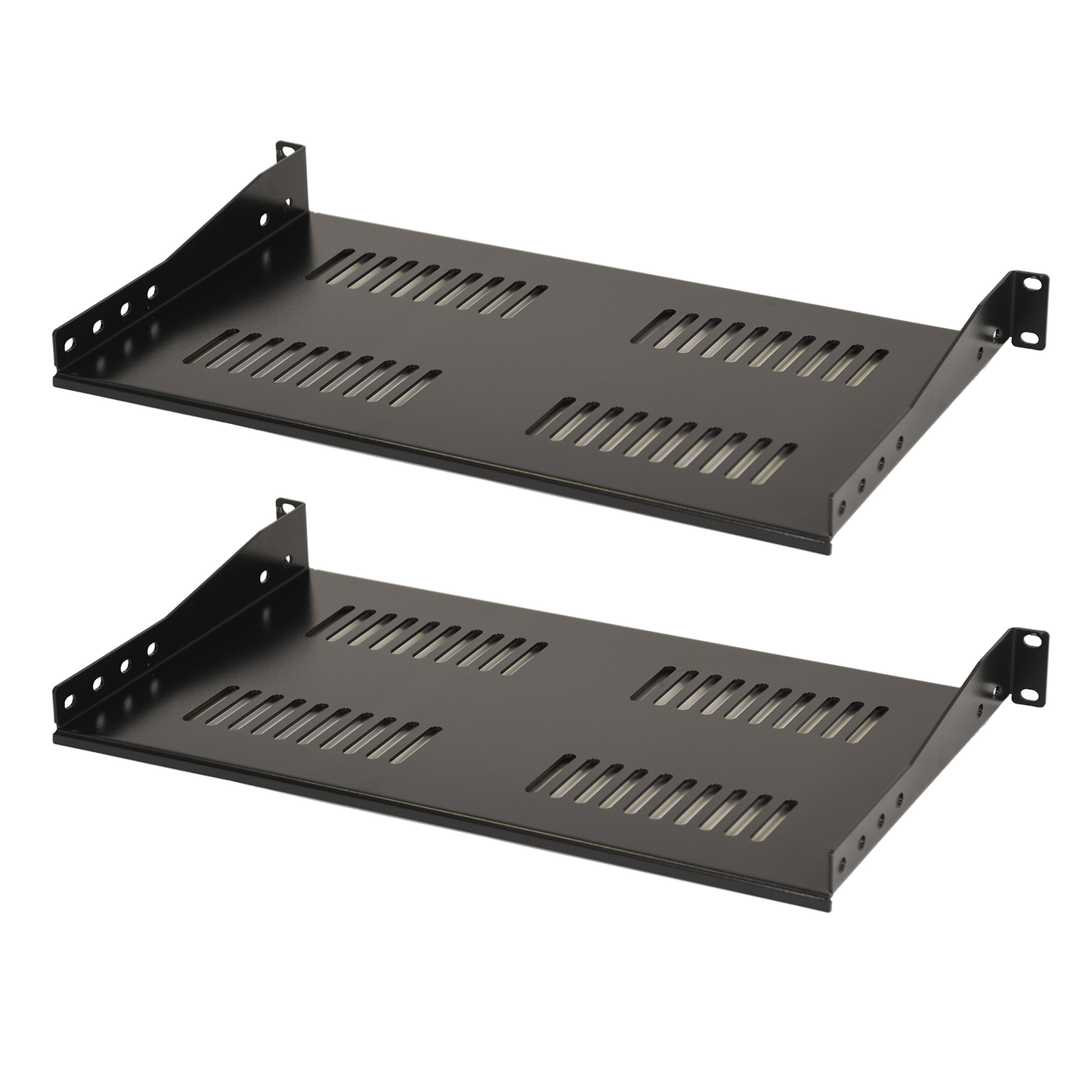 Aeons Premium 1U Server Rack Mount Vented Cantilever Shelf, 10-inch Depth, Heavy Duty, 2-Pack