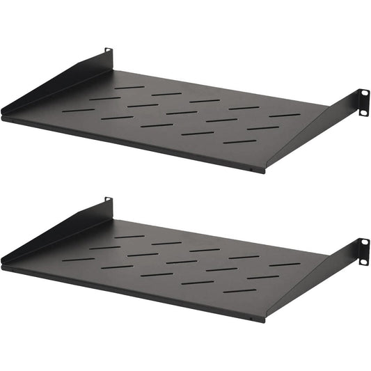 Aeons Universal 1U Rack Mount Vented Cantilever Shelf, 12-inch Depth, 2-Pack