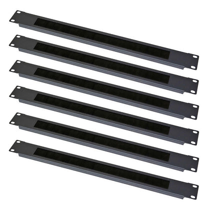 Aeons 1U Rack Mount Brush Type Cable Management Panel 6 Pack