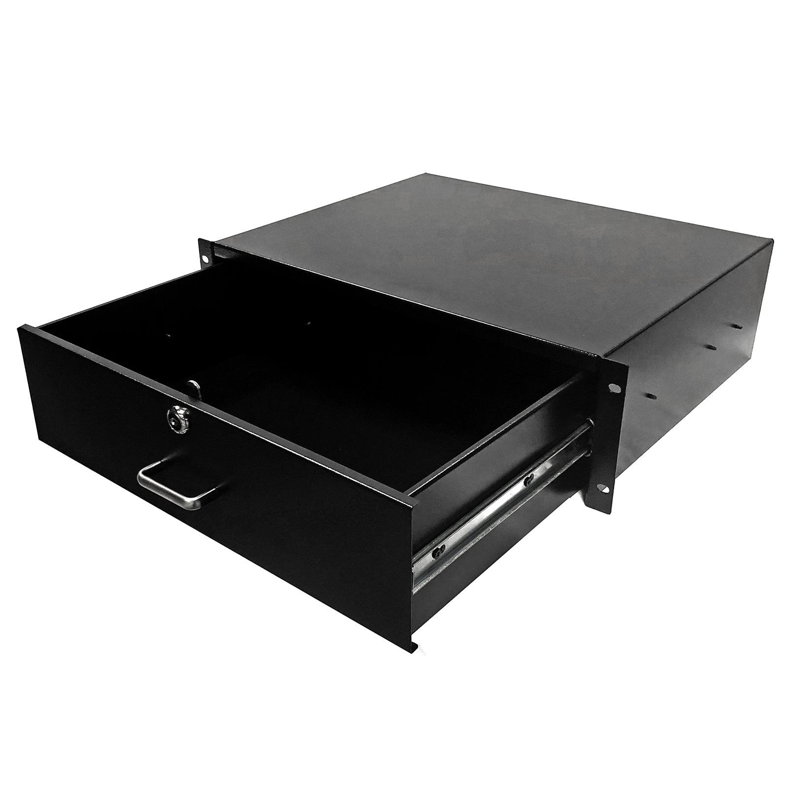 Aeons Premium 3U Rack Mount Sliding Drawer, Server Storage Cabinet Case with Lock
