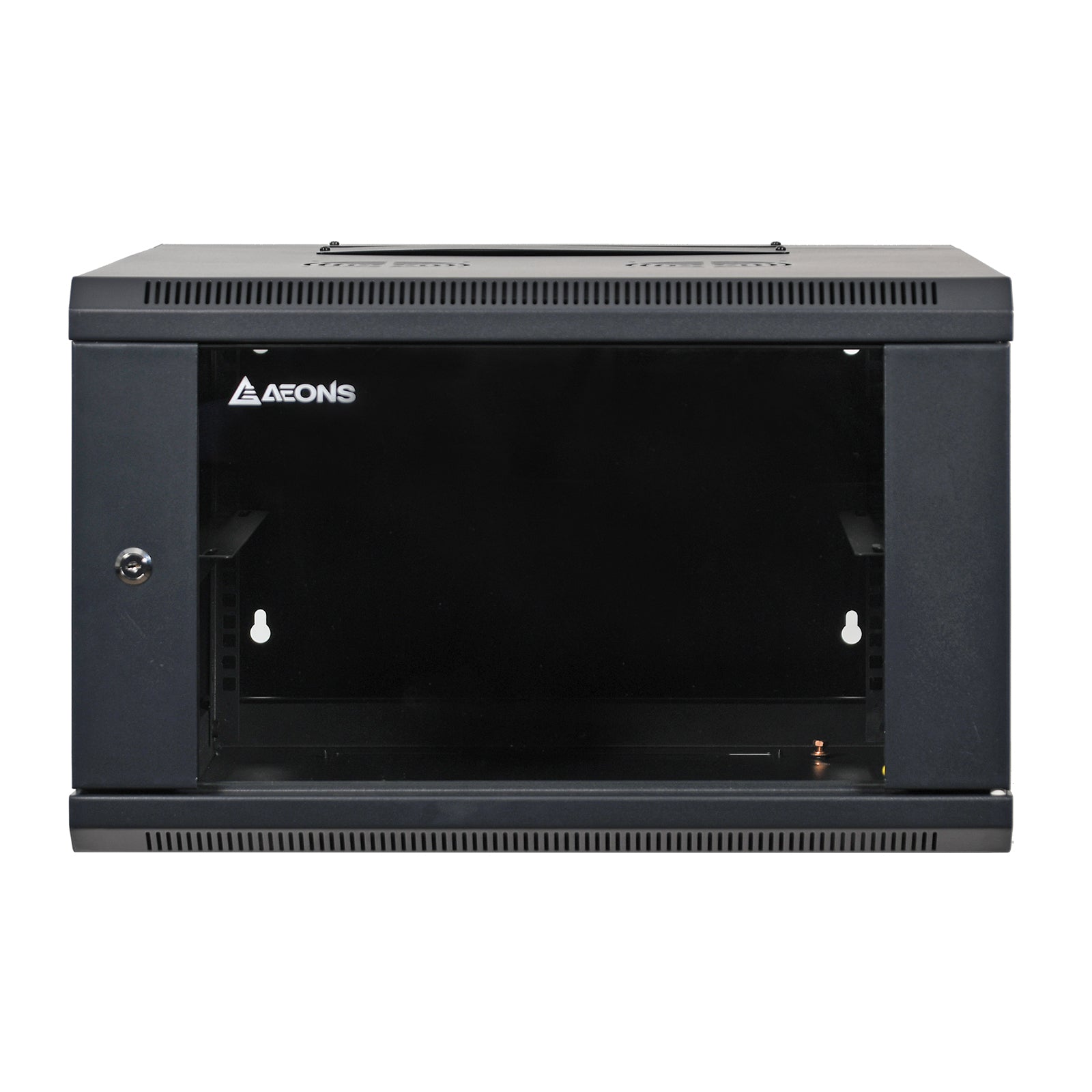Aeons SB Seires 6U Wall-Mount Network Cabinet, Hinged Swing-Out, Mid-Depth, Glass Door