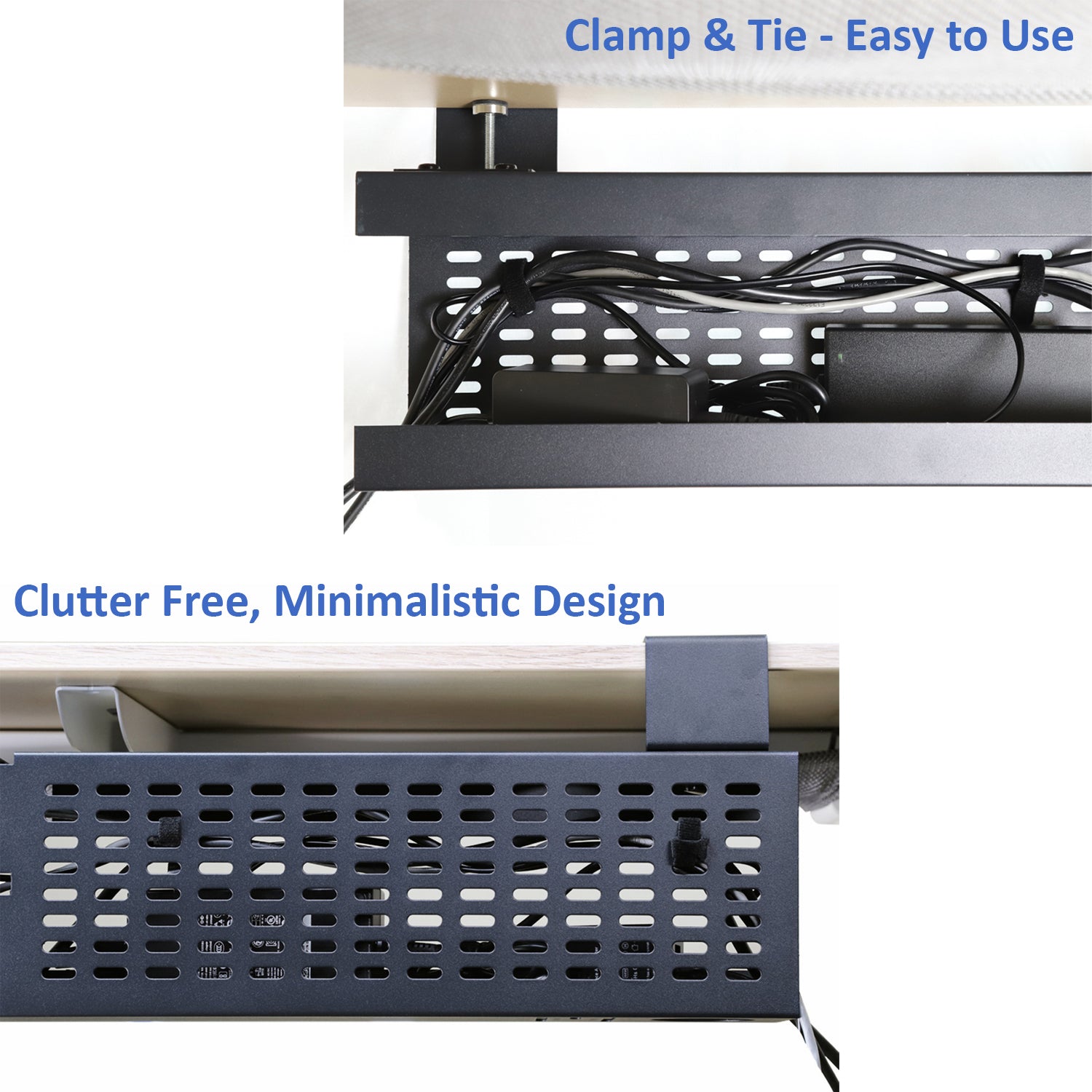 Under Desk Cable Management Silver Black Metal Tray Wire Cord Organizer -  China Cable Management, Metal Tray