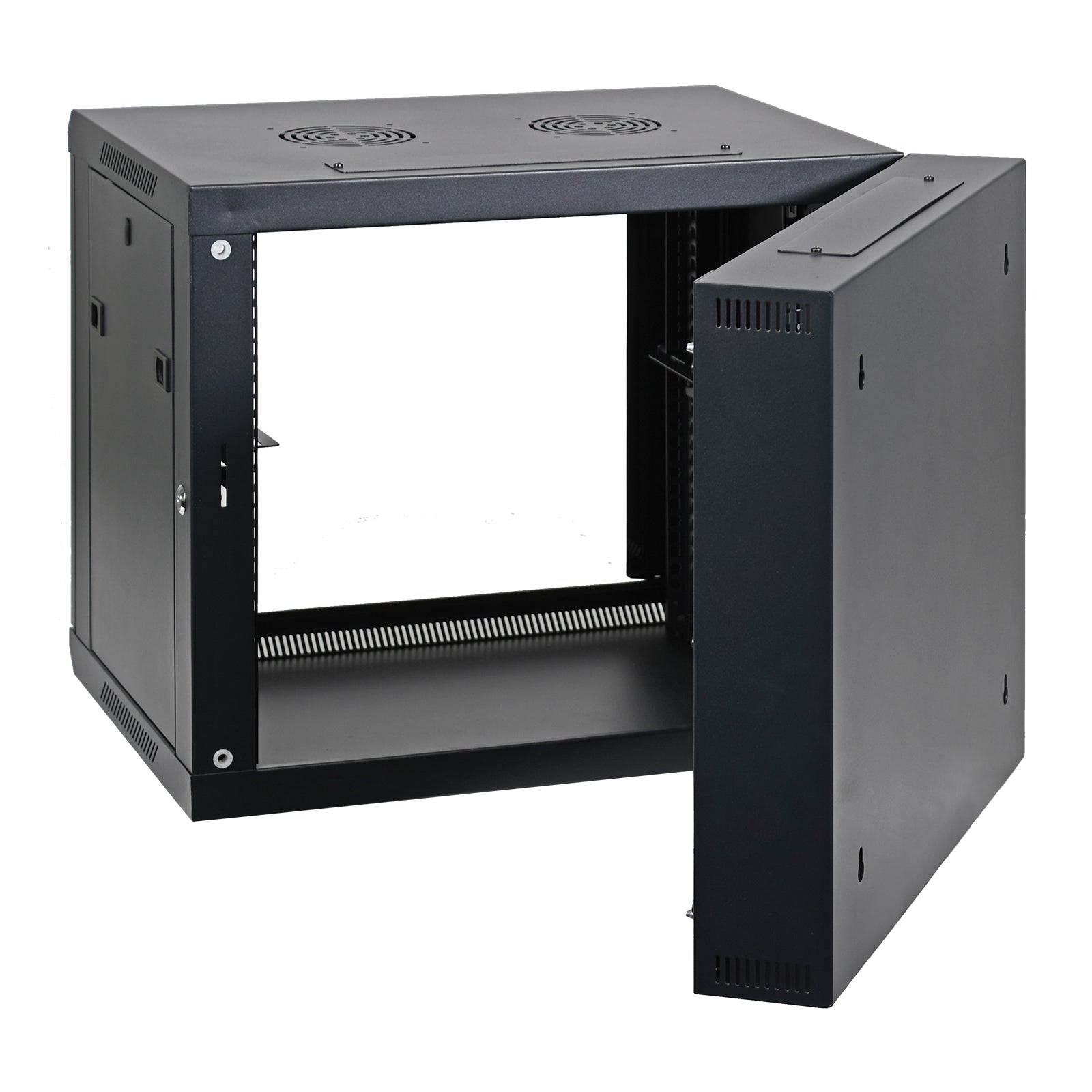 Aeons SB Seires 9U Wall-Mount Network Cabinet, Hinged Swing-Out, Switch-Depth, Vented Door