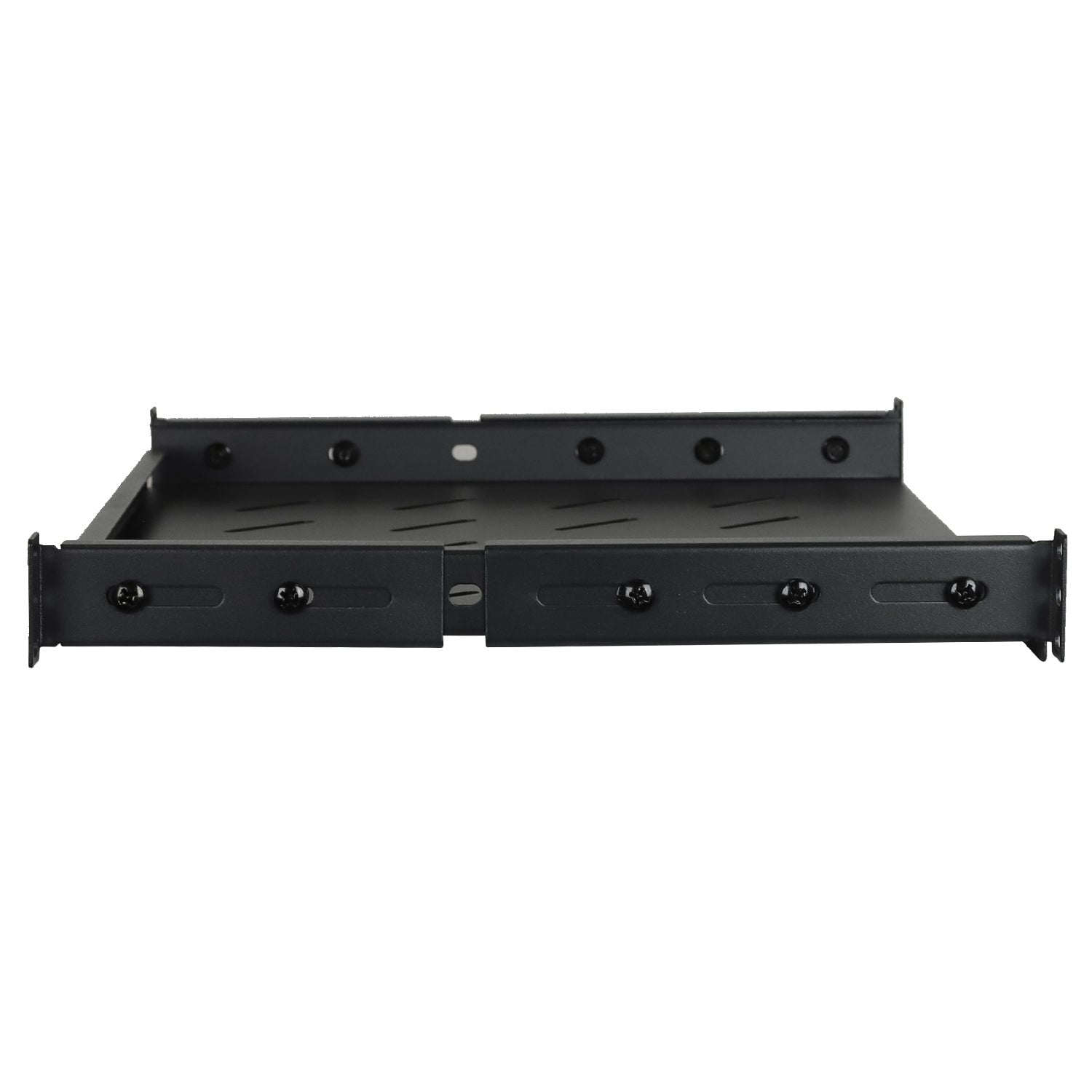 Aeons Universal 1U Rack Mount Vented 4-Post Fixed Shelf, Adjustable Mounting, 14-inch Depth