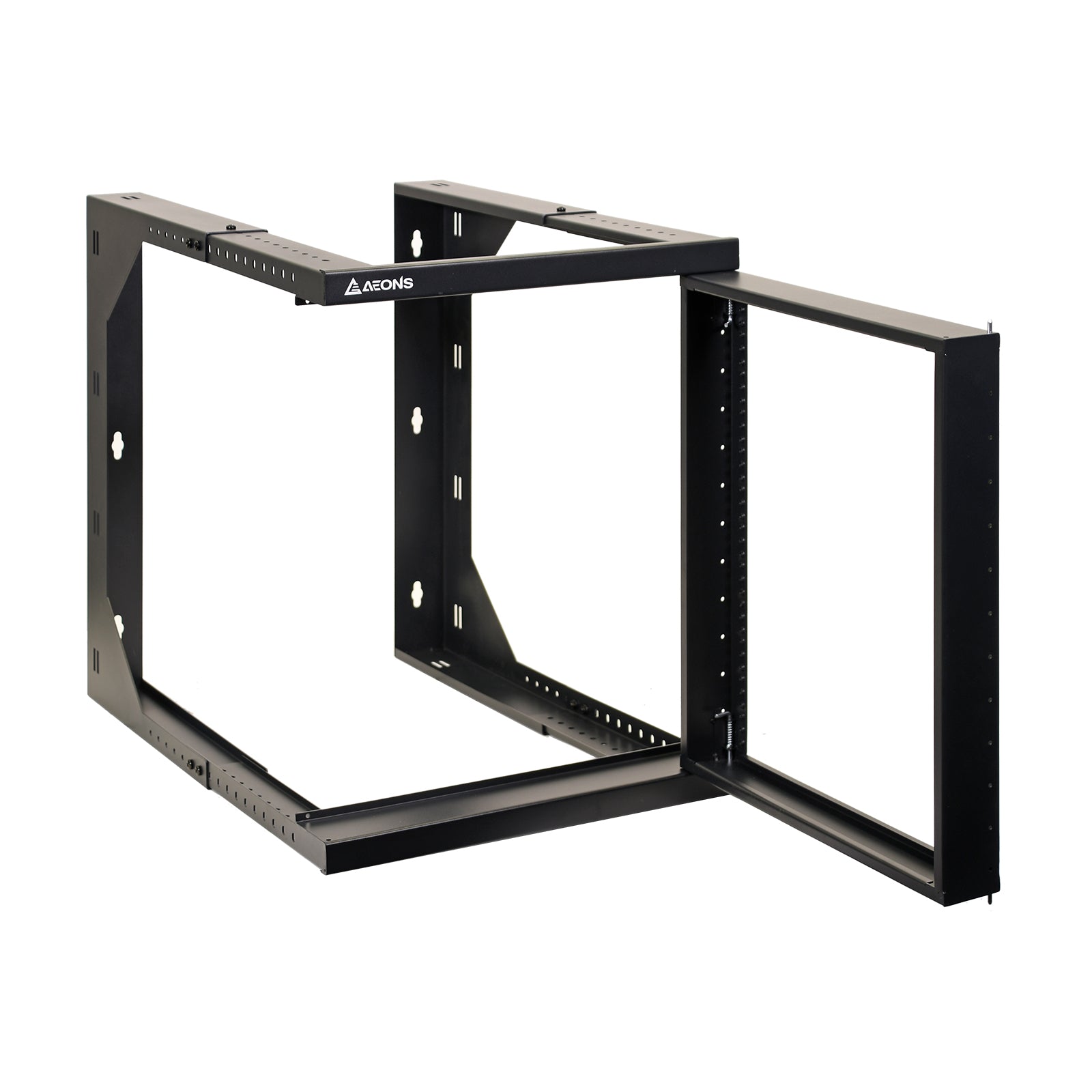 Aeons SBC Seires 12U Wall-Mount Open-Frame Rack, Adjustable-Depth, Swing Out Hinged Gate