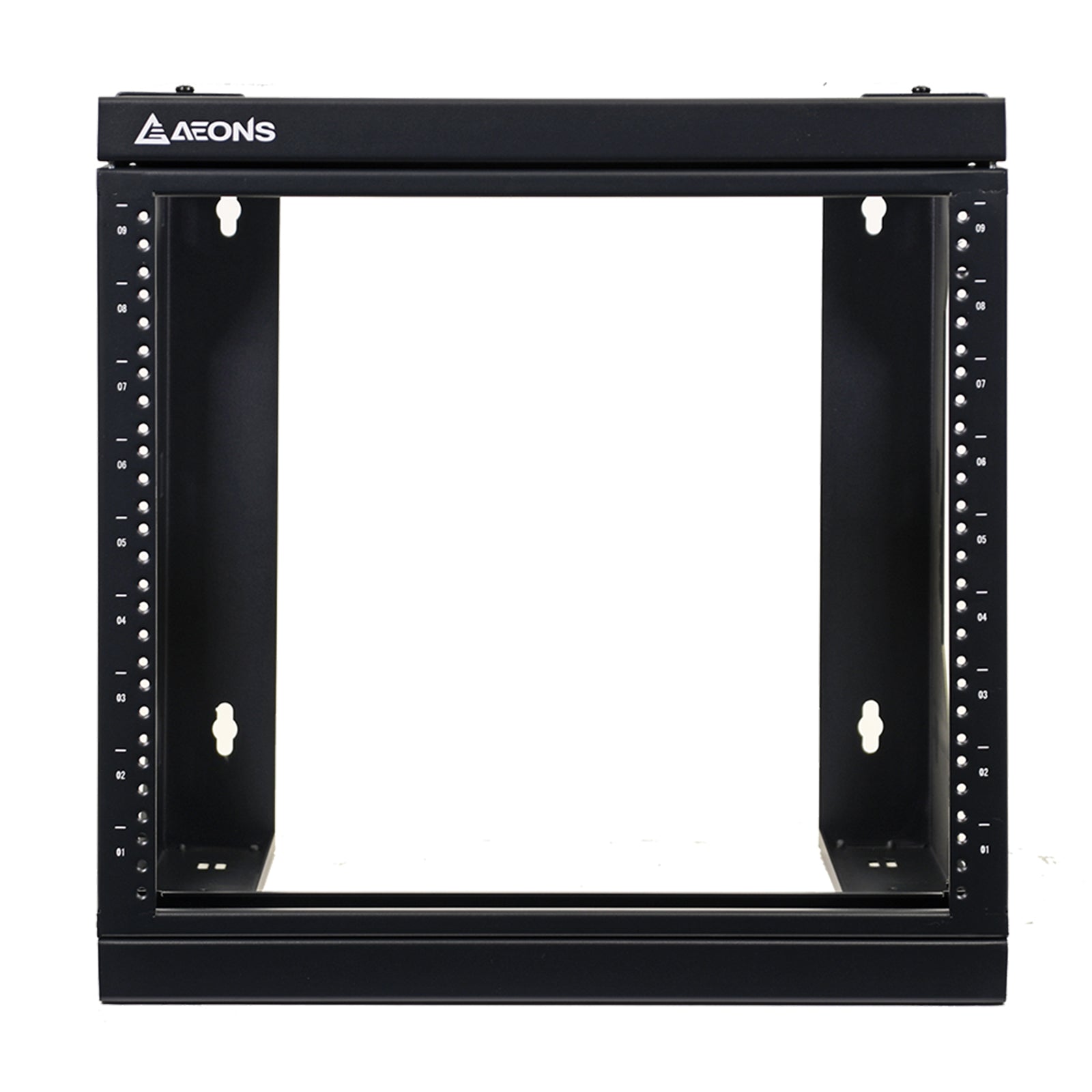 Aeons SBC Seires 9U Wall-Mount Open-Frame Rack, Adjustable-Depth, Swing Out Hinged Gate