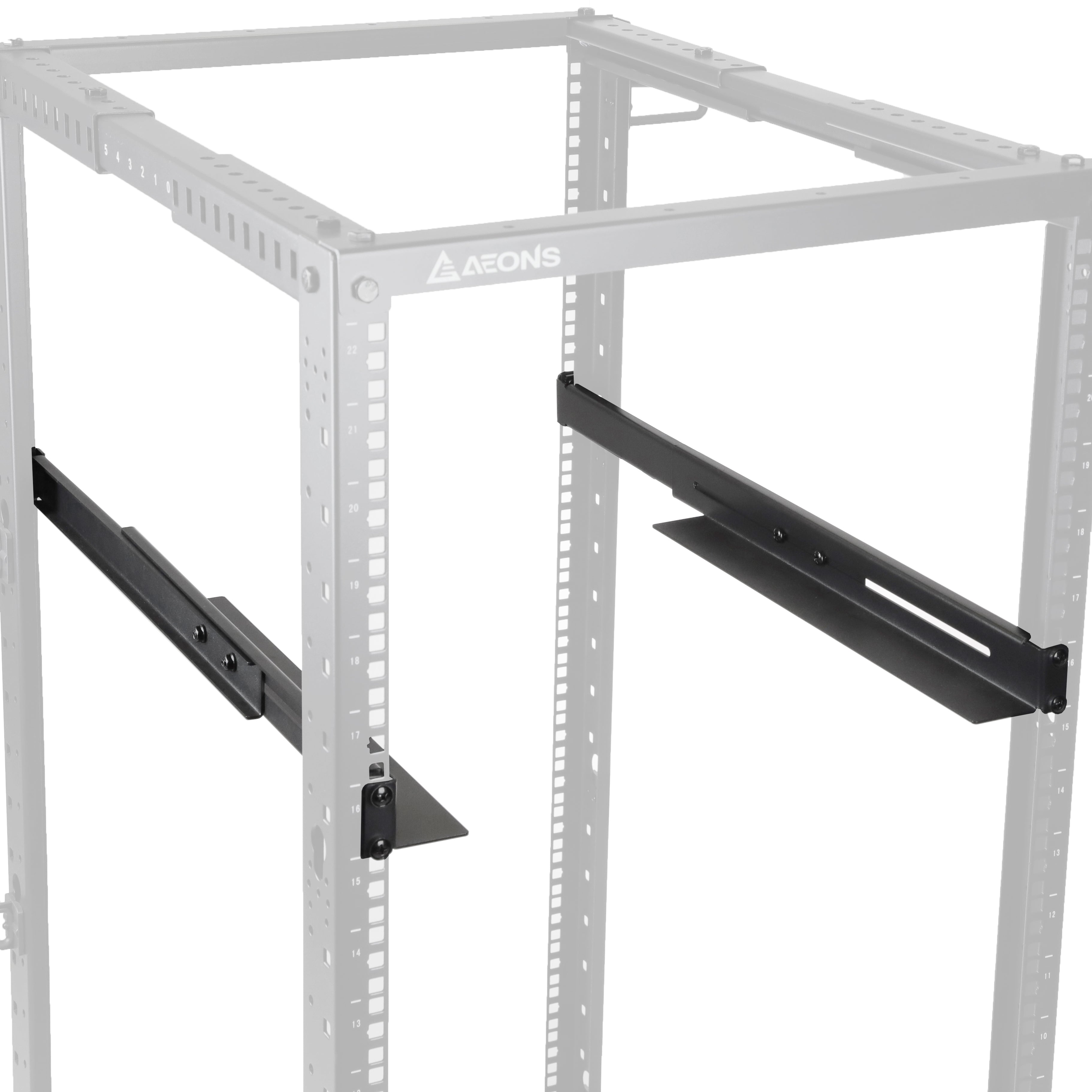 Aeons Universal 1U Adjustable Rack Mount Server Shelf Rails, up to 33.5-inch Depth